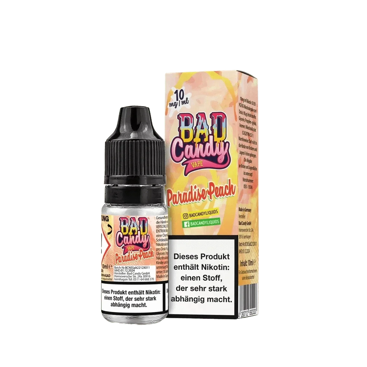Bad Candy Nikotinsalz Liquid Paradise Peach