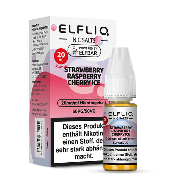 ELFLIQ Strawberry Raspberry Cherry Ice 10 ml 20 mg